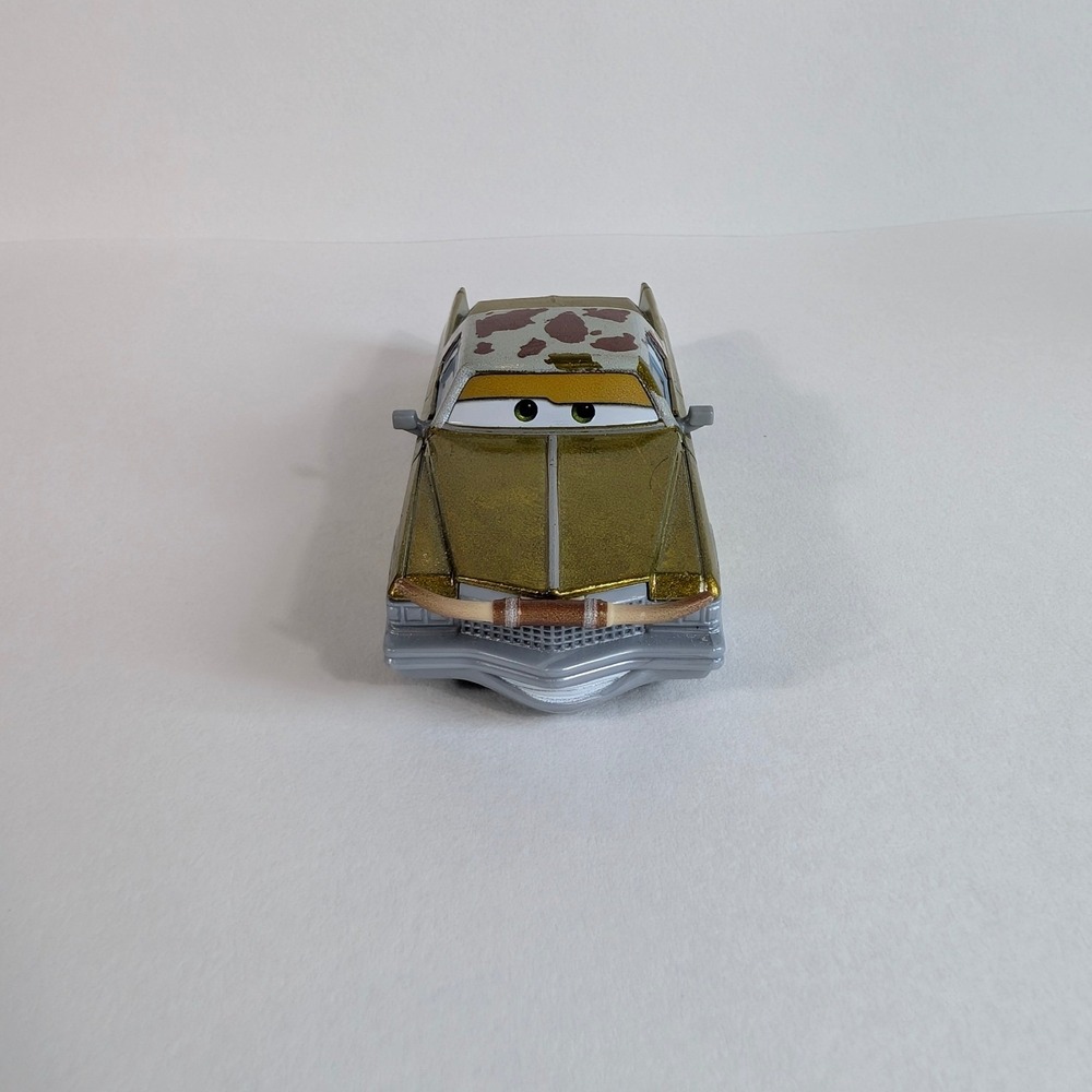 Disney Pixar Cars Tex Dinoco Gold Cadillac Diecast Toy Car Longhorns Mattel - Picture 2 of 8